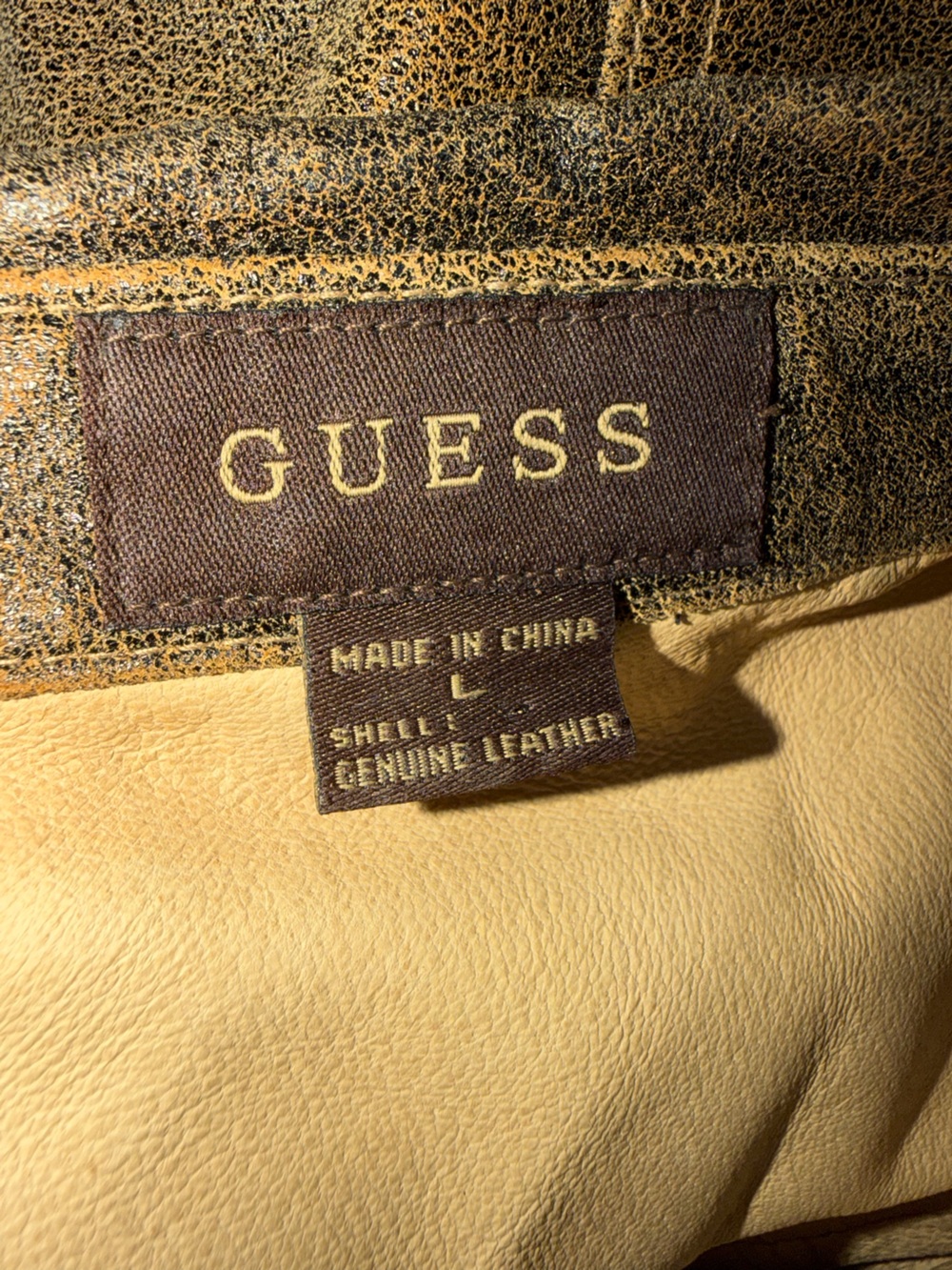 GUESS Crackled Leather Snap Shirt Jacket - Picture 6 of 7